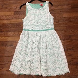Elle Mint Green Dress with Lace Overlay